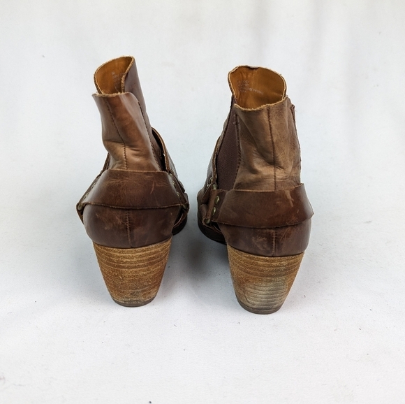 KORKS Kork Ease sz 9M Cyanna Leather Harness Buckle Studded Ankle Boots Booties - Picture 9 of 12